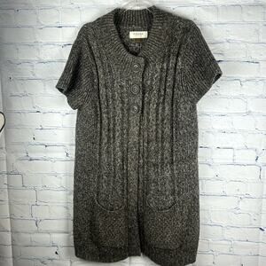 Sonoma Short Sleeve Button Up Sweater Cardigan Pockets Size medium